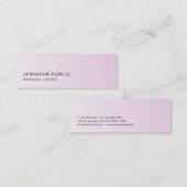 Minimalistisches elegantes Design Trendy Pink Lila Mini Visitenkarte (Vorne/Hinten)