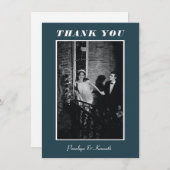 Minimalistisches elegantes dunkles Aquamarines Hoc Dankeskarte (Vorne/Hinten)