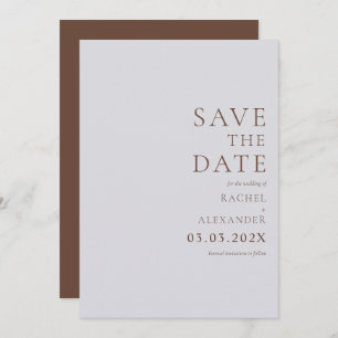 Minimalistisches elegantes dunkles Olive Green Sav Save The Date