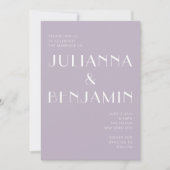 Minimalistisches Elegantes Dusty Lilac Einladung (Vorderseite)