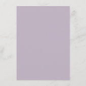 Minimalistisches Elegantes Dusty Lilac Menükarte (Rückseite)