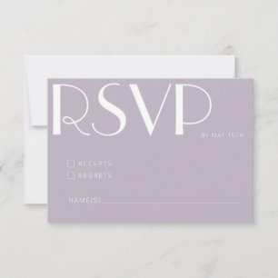 Minimalistisches Elegantes Dusty Lilac RSVP Karte