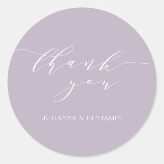 Minimalistisches Elegantes Dusty Lilac Runder Aufkleber (Vorderseite)