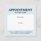 Minimalistisches Elegantes, feines Weiß Blau Terminkarte (Vorderseite)