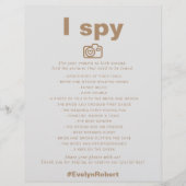 Minimalistisches elegantes Formal Brown I Spy Wedd (Vorderseite)