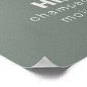 Minimalistisches elegantes formales Menü für grüne Poster (Ecke)