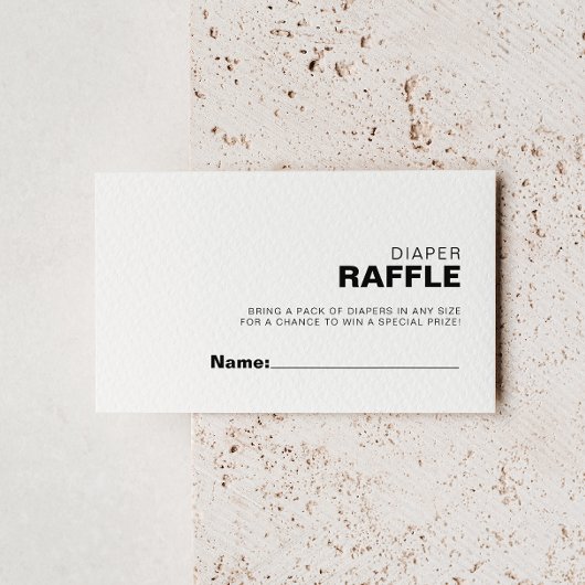 Minimalistisches Elegantes formales Windeln Raffle Begleitkarte