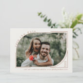 Minimalistisches Elegantes Foto Art Deco Save The Date (Stehend Vorderseite)
