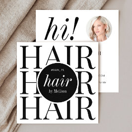 Minimalistisches Elegantes Foto der Black Hair Sty Quadratische Visitenkarte