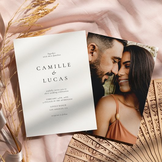 Minimalistisches elegantes Foto Einladung zur Hoch