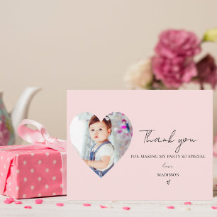 Minimalistisches elegantes Foto Erster Geburtstag  Postkarte