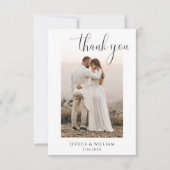 Minimalistisches elegantes Foto Hochzeit Dankeschö Dankeskarte (Vorderseite)