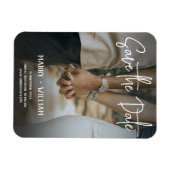Minimalistisches elegantes Foto Hochzeit speichern Magnet (Horizontal)