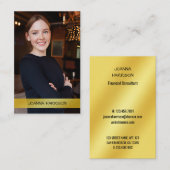 Minimalistisches Elegantes Foto mit moderner Goldb Visitenkarte (Vorne/Hinten)