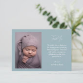 Minimalistisches elegantes Foto Orthodoxe Taufe Dankeskarte (Stehend Vorderseite)
