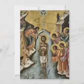 Minimalistisches elegantes Foto Orthodoxe Taufe Einladung (Rückseite)