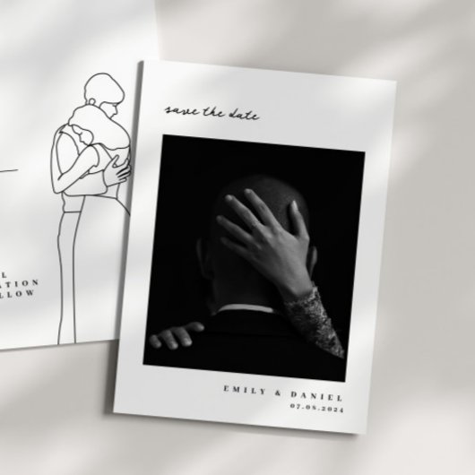 Minimalistisches elegantes Foto Save the Date Einl