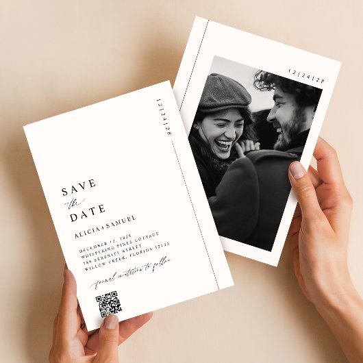Minimalistisches elegantes Foto Save the Date Einl Einladung