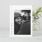 Minimalistisches elegantes Foto Save the Date Einl Einladung (Stehend Vorderseite)