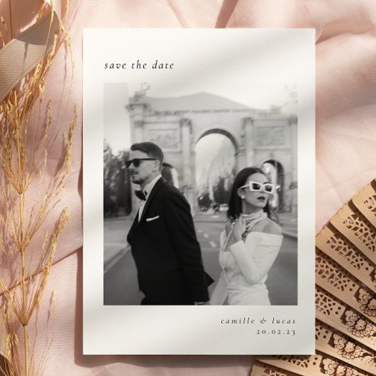 Minimalistisches elegantes Foto Save the Date Einladung