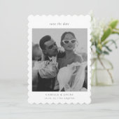 Minimalistisches elegantes Foto Save the Date Einladung (Stehend Vorderseite)