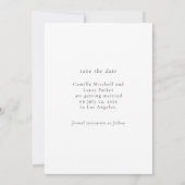 Minimalistisches elegantes Foto Save the Date Einladung (Rückseite)