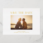Minimalistisches elegantes Foto Save the Date REAL Folieneinladung (Vorderseite)