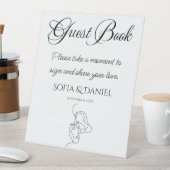 Minimalistisches Elegantes Gästebuch Sockelschild (In Situ)