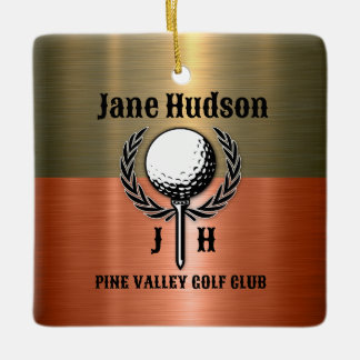 Minimalistisches Elegantes Gebürstetes Kupfer-Golf Keramikornament
