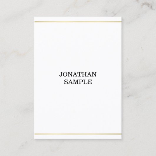 Minimalistisches elegantes Gold Beruflich Design L Visitenkarte (Vorderseite)