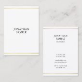 Minimalistisches elegantes Gold Berufliches Design Visitenkarte (Vorne/Hinten)
