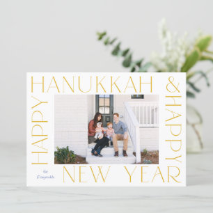 Minimalistisches elegantes Gold Hanukkah Neujahrsf Feiertagskarte