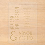 Minimalistisches elegantes Gold Moderne Hochzeit Acryleinladungen (Vorderseite)