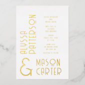 Minimalistisches elegantes Gold Moderne Hochzeit Folieneinladung (Vorderseite)