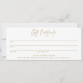 Minimalistisches elegantes Gold Modernes Geschenkg (Vorderseite)