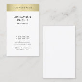 Minimalistisches elegantes Gold Schlicht Modernes  Visitenkarte (Vorne/Hinten)