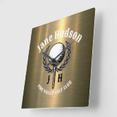 Minimalistisches elegantes Goldschmieddesign Quadratische Wanduhr (Winkel)