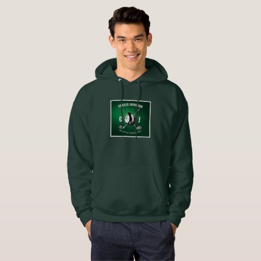 Minimalistisches elegantes Golf Monogram Design Hoodie (Vorne ganz)