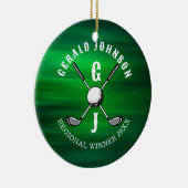 Minimalistisches elegantes Golf Monogram Design Keramik Ornament (Rechts)