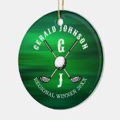 Minimalistisches elegantes Golf Monogram Design Keramik Ornament (Links)