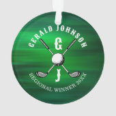 Minimalistisches elegantes Golf Monogram Design Ornament (Rückseite)