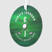Minimalistisches elegantes Golf Monogram Design Ornament (Vorderseite)