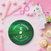 Minimalistisches elegantes Golf Monogram Design Pappteller (Party)