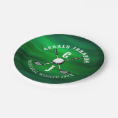 Minimalistisches elegantes Golf Monogram Design Pappteller (Schrägansicht)