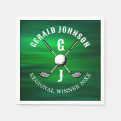 Minimalistisches elegantes Golf Monogram Design Serviette (Vorderseite)