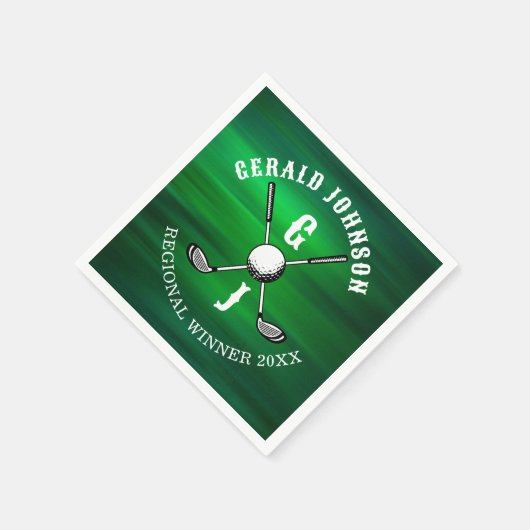 Minimalistisches elegantes Golf Monogram Design Serviette (Ecke)