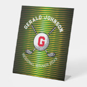 Minimalistisches elegantes Golf Monogram Design Sockelschild (Vorderseite)