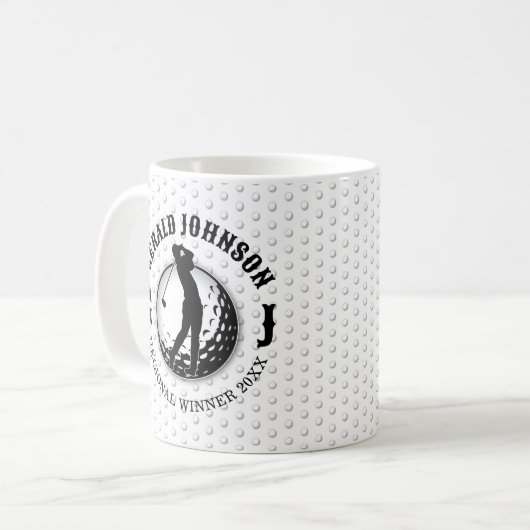 Minimalistisches elegantes Golfdesign Kaffeetasse (Vorderseite Links)