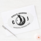 Minimalistisches elegantes Golfdesign Ovaler Aufkleber (Umschlag)