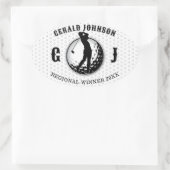 Minimalistisches elegantes Golfdesign Ovaler Aufkleber (Tasche)